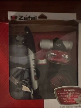 Red & Silver Bike Light and Accessory Set